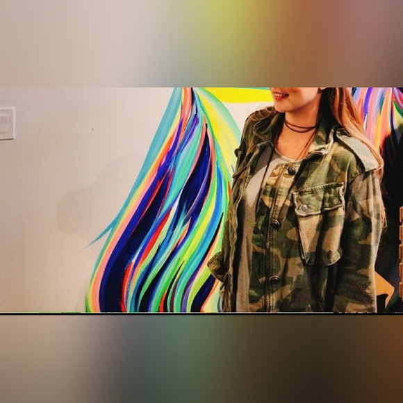 Free People Not Your Brothers Camo Jacket, Women Green Military Utility Jacket - Picture 16 of 16